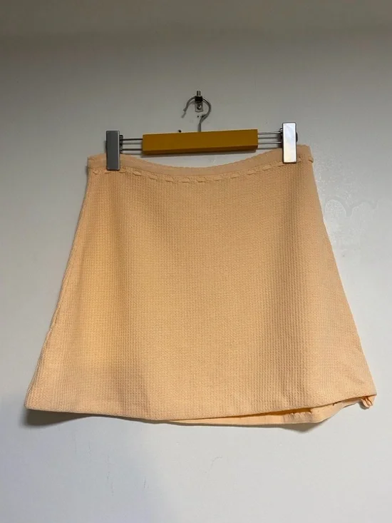 Meshki Peach Knit Mini Skirt Size M A-Line Stretch - Picture 2 of 9
